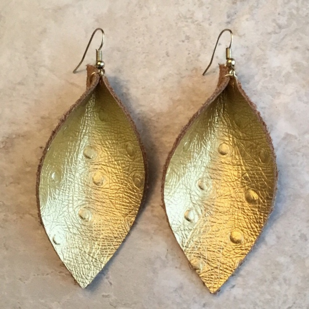 Folded Magnolia Leaf Earrings